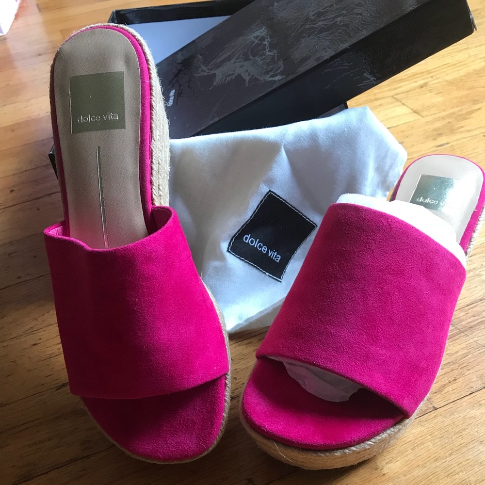 Hot Pink mules
